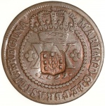 Moeda do Brasil: XX Réis 1799 - Com escudete - Soberba  - Cobre