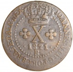Moeda do Brasil: X Réis 1821 Rio - Boné - Soberba 