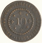 Moeda do Brasil: 10 Réis 1828 Bahia - MBC - Cobre