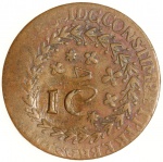 Moeda do Brasil: 40 Réis Cuiaba - Com carimbo de 10 cabano - Soberba   - Cobre