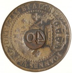 Moeda do Brasil: XL Réis 1821 Rio - Com carimbo de 40 - Cobre