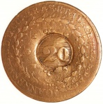 Moeda do Brasil: recunhada - Cobre