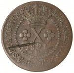 Moeda do Brasil: X Réis 1821 Rio - Talho de Lei - Cobre