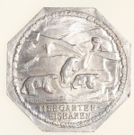 Moedas da Alemanha: Moeda de 20 Pfennige usadas nos Trams e Bondes da época de alta inflacao de 1917 a 1923 (Notgeld) - TIERGARTEN EISBAREN  - Alumínio