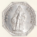 Moedas da Alemanha: Moeda de 20 Pfennige usadas nos Trams e Bondes da época de alta inflacao de 1917 a 1923 (Notgeld) - MARTIN BEHAIM  - Alumínio