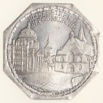Moedas da Alemanha: Moeda de 20 Pfennige usadas nos Trams e Bondes da época de alta inflacao de 1917 a 1923 (Notgeld) - ELISABETHEN U. JAKOBSKIRCHE  - Alumínio