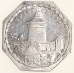 Moedas da Alemanha: Moeda de 20 Pfennige usadas nos Trams e Bondes da época de alta inflacao de 1917 a 1923 (Notgeld) - SPITTLERTOR  - Alumínio