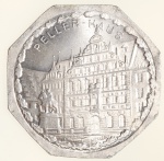 Moedas da Alemanha: Moeda de 20 Pfennige usadas nos Trams e Bondes da época de alta inflacao de 1917 a 1923 (Notgeld) - PELLER - HAUS  - Alumínio