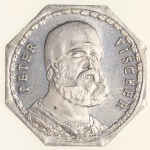 Moedas da Alemanha: Moeda de 20 Pfennige usadas nos Trams e Bondes da época de alta inflacao de 1917 a 1923 (Notgeld) - PETER VISCHER  - Alumínio