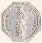 Moedas da Alemanha: Moeda de 20 Pfennige usadas nos Trams e Bondes da época de alta inflacao de 1917 a 1923 (Notgeld) - NURNBERGER MADONNA  - Alumínio