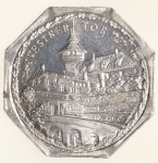 Moedas da Alemanha: Moeda de 20 Pfennige usadas nos Trams e Bondes da época de alta inflacao de 1917 a 1923 (Notgeld) - VESTNER TOR  - Alumínio