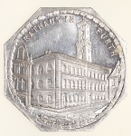 Moedas da Alemanha: Moeda de 20 Pfennige usadas nos Trams e Bondes da época de alta inflacao de 1917 a 1923 (Notgeld) - RATHAUS IN FURTH  - Alumínio