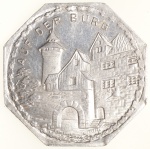 Moedas da Alemanha: Moeda de 20 Pfennige usadas nos Trams e Bondes da época de alta inflacao de 1917 a 1923 (Notgeld) - AUF DER BURG  - Alumínio