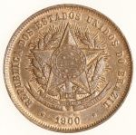 Moeda do Brasil: 20 Réis 1900  - Flor de Cunho - Bronze 