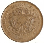 Moeda do Brasil: 20 Réis 1904 - Flor de Cunho - Bronze 