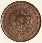 Moeda do Brasil: 20 Réis 1906 - Soberba / Flor de Cunho - Bronze