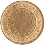 Moeda do Brasil: 40 Réis 1889 - Flor de Cunho - Bronze