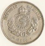 Moeda do Brasil: 50 Réis 1886 - Soberba / Flor de Cunho  - Niquel