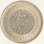 Moeda do Brasil: 100 Réis 1896 - Flor de Cunho  - Niquel