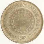 Moeda do Brasil: 200 Réis 1898 - Soberba / Flor de Cunho  - Niquel