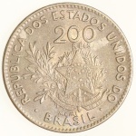 Moeda do Brasil: 200 Réis 1901 - Flor de Cunho 