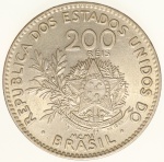 Moeda do Brasil: 200 Réis 1901 - Flor de Cunho 