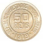 Moeda do Brasil: 50 Réis 1919 - Flor de Cunho 
