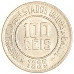 Moeda do Brasil: 100 Réis 1935 - Flor de Cunho 