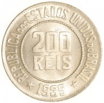 Moeda do Brasil: 200 Réis 1935 - Flor de Cunho - Belo brilho de cunhagem