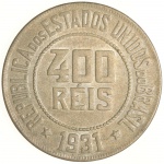 Moeda do Brasil: 400 Réis 1931 - Flor de Cunho - Maravilhosa