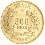 Moeda do Brasil: 500 Réis 1928 - Flor de Cunho 