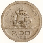 Moeda do Brasil: 200 Réis 1932 - Série Vicentina -  Flor de Cunho 