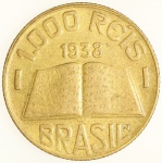 Moeda do Brasil: 1000 Réis 1938 - Soberba / Flor de Cunho 