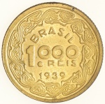 Moeda do Brasil: 1000 Réis 1939 - Flor de Cunho 