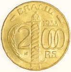 Moeda do Brasil: 2000 Réis 1938 - Flor de Cunho 