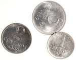 Moeda do Brasil: Lote contendo 3 Moedas Flor de Cunho: 1 Centavo 1969, 2 Centavos 1969 e 5 Centavos 1969