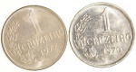 Moeda do Brasil: Lote contendo 2 Moedas Flor de Cunho: 1 Cruzeiro 1970 e 1 Cruzeiro 1977