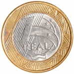 Moeda do Brasil: 1 Real 2012 - Entrega da Bandeira Olimpica - Flor de Cunho