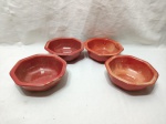 Jogo de 4 cumbucas redondas fundas bowl em cerâmica vitrificada. Medindo 16cm x 5cm de altura.