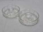 Lote de 2 pequenas formas redondas em vidrão moldado GlassBake. Medindo 12cm x 4cm de altura.
