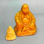 DIVERSOS - Lote de 2 miniatura de HOTEI - BUDA. Med. 8 cm e 3,5 cm.