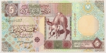 Numismática, LIBYA. Uma Cédula Five Dinars Flor de Estampa