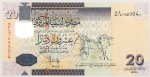 Numismática, LIBYA. Uma Cédula Twenty Dinars Flor de Estampa
