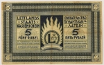 Numismática, LITHUANIA. Uma Cédula 5 Rubels 