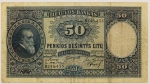 Numismática, LITHUANIA. Uma Cédula 50 Litu Flor de Estampa