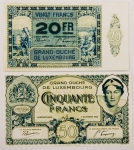 Numismática, LUXEMBOURG. Duas Réplicas de Cédulas Raras P-37 e P-38