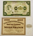 Numismática, LUXEMBOURG. Duas Réplicas de Cédulas Raras P-39 e P-40