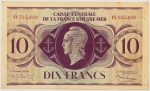 Numismática, FRANCE. Uma Cédula 10 Francs 