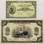 Numismática, INTERNACIONAL. Duas Réplicas de Cédulas Raras com Etiqueta de Classificação