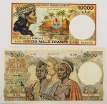 Numismática, INTERNACIONAL. Duas Réplicas de Cédulas Raras com Etiqueta de Classificação